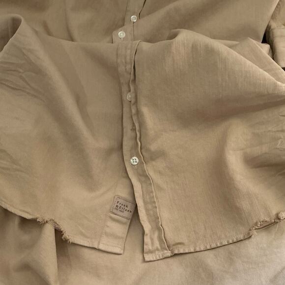 Frank & Eileen Mary Classic Shirtdress Sand Beige Cotton Size Medium Mini Length - Picture 11 of 14